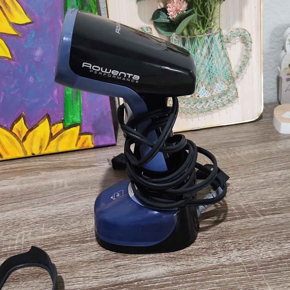Rowenta Handheld Garment Steamer Blue Black Fabric Steamer w/ Brush - Picture 4 of 6